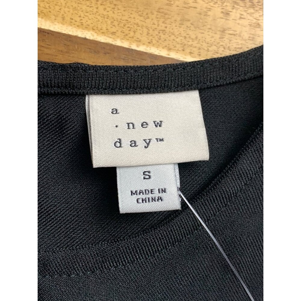 A New Day Womens Black Bow Accent Short Sleeve A-Line Dress Size Small - Picture 10 of 11